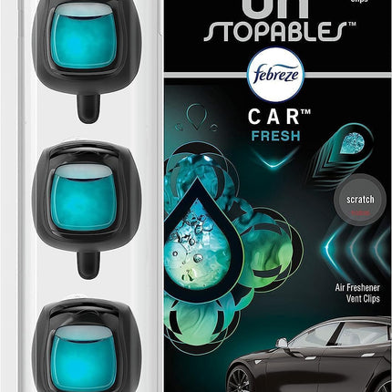 Febreze Unstopables Car Odor-Eliminating Car Freshener Vent Clip Fresh, .07 fl oz. Car Vent Clip