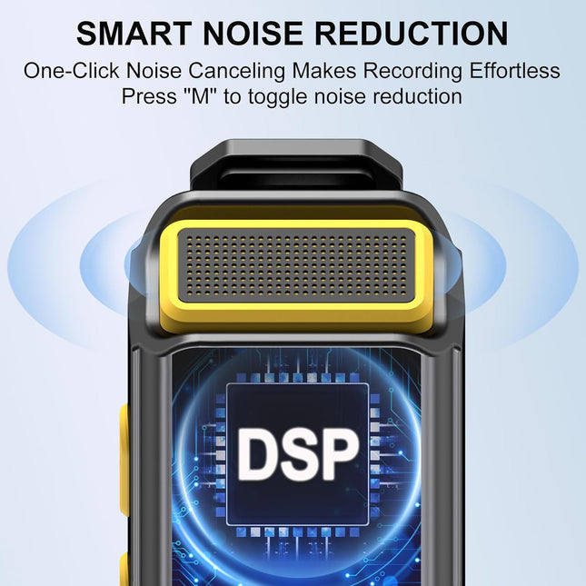 Mini Lavalier Microphone for iPhone/Android/PC, Lav Mic with 45H Battery