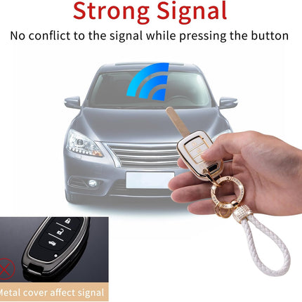 Gematay for Honda Key Fob Cover Compatible with Honda Accord Civic CR-V Smart Key Protector