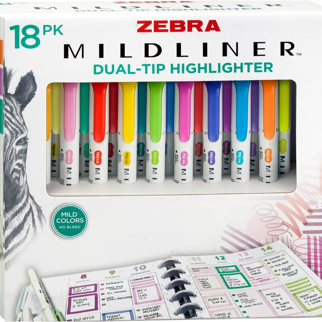 Double-Ended Highlighter Set, Broad and Fine Point