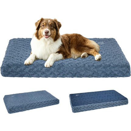 Tapete para cama de perro, colchón para jaula, ultra suave para perrera, gris, grande