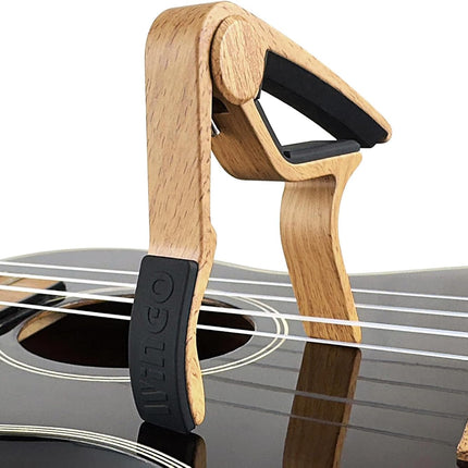 WINGO Guitar Capo for Acoustic and Electric Guitar with 5 Picks, Burlywood
