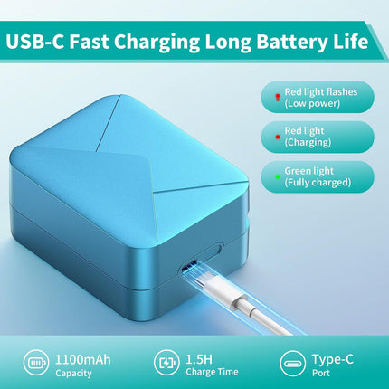 Rechargeable Electric Letter Opener, Automatic Letter Opener Envelope Slitter, Universal Efficient Mail Envelope Openers with Safe Cutting and Portable Design for Office & Home Desks, Blue