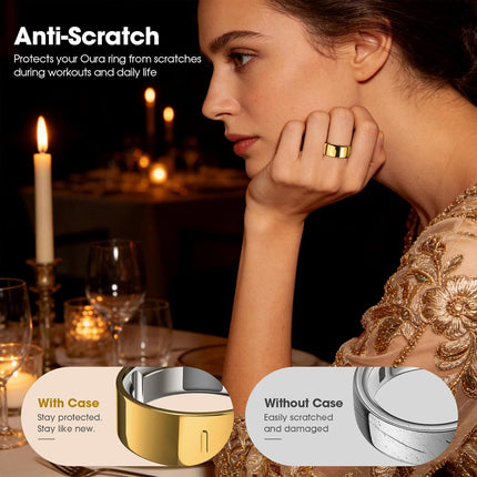 High-Gloss Plated Covers Compatible with Oura Ring Gen 4/Oura Gen 3 Cover, Anti-Scratch Ultra-Thin TPU Ring Protector Case Accessories for Women Men - Not for Oura 4 Ceramic