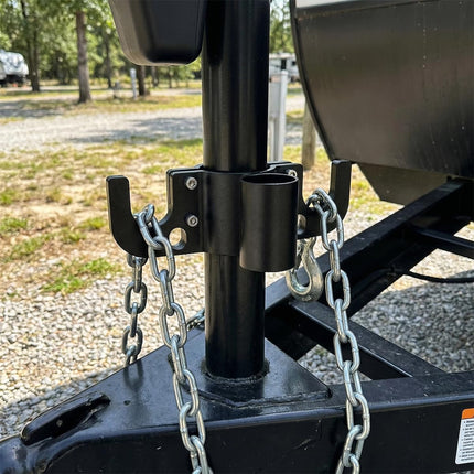 Aluminum Trailer Chain Holder, Trailer Towing Chain Organizer with 7 Way Rv Chain Plug Holder Cover, Heavy Duty Anti-Rust Cable Wire Harness Holder for 2" 2¼" Tongue Jack RV Camper Towing Accessories