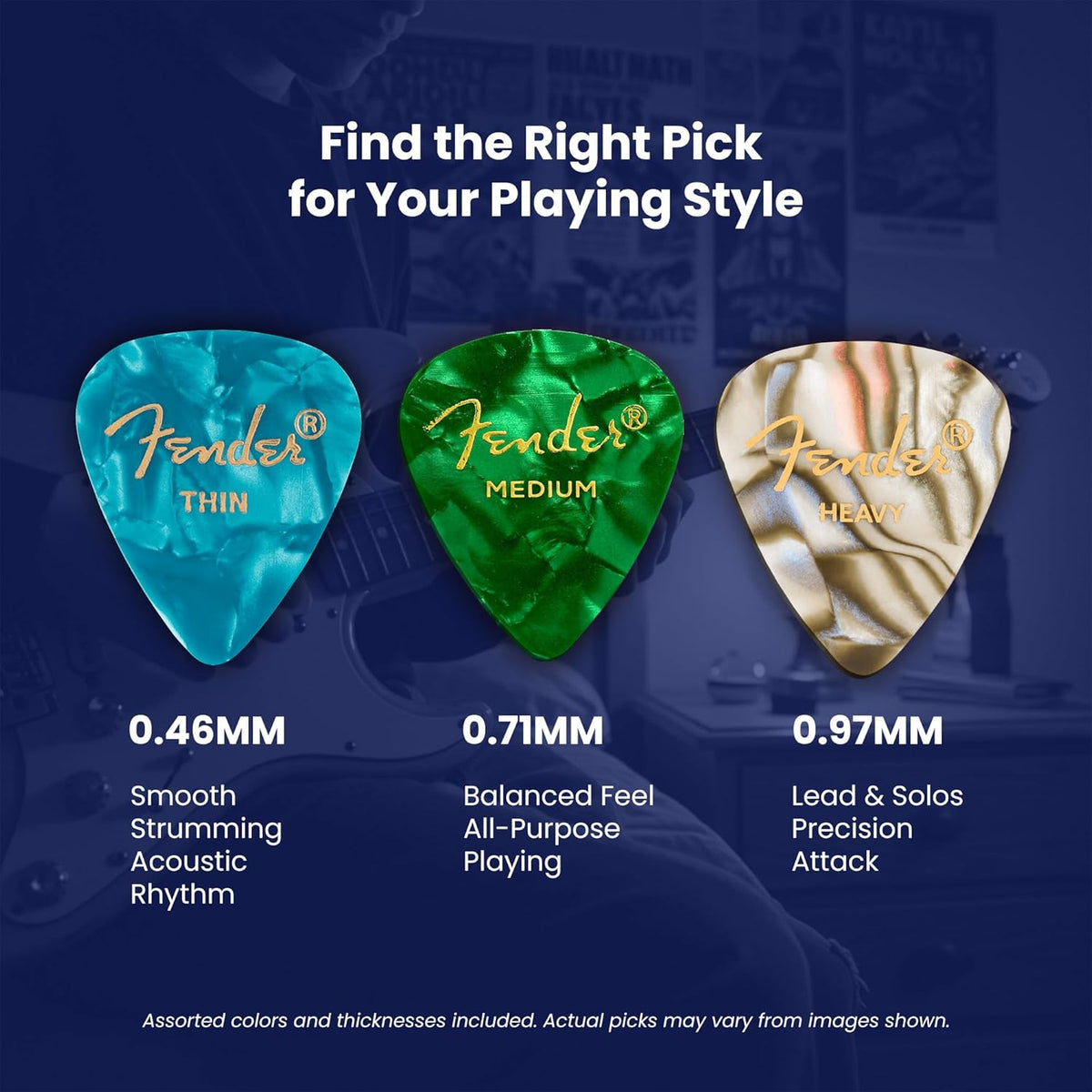 Premium Picks Sampler - 12 Pack with Thin, Medium & Heavy Gauges - photo 3
