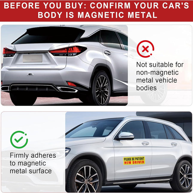 New Driver Magnet for Car, Please Be Patient Student Driver, 3Pcs New Driver Magnet Safety Warning - photo 2