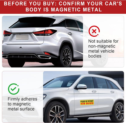 New Driver Magnet for Car, Please Be Patient Student Driver, 3Pcs New Driver Magnet Safety Warning - photo 2