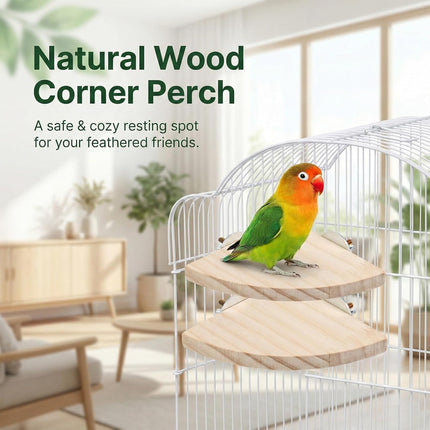 2 Pcs Bird Cage Platform Flat Bird Perch Platform Birds Perch Birds Cages Accessories Flat Fan Shape for Parakeet Conure Cockatiel Budgie Rat Chinchilla Gerbil Hamster (2 Size)