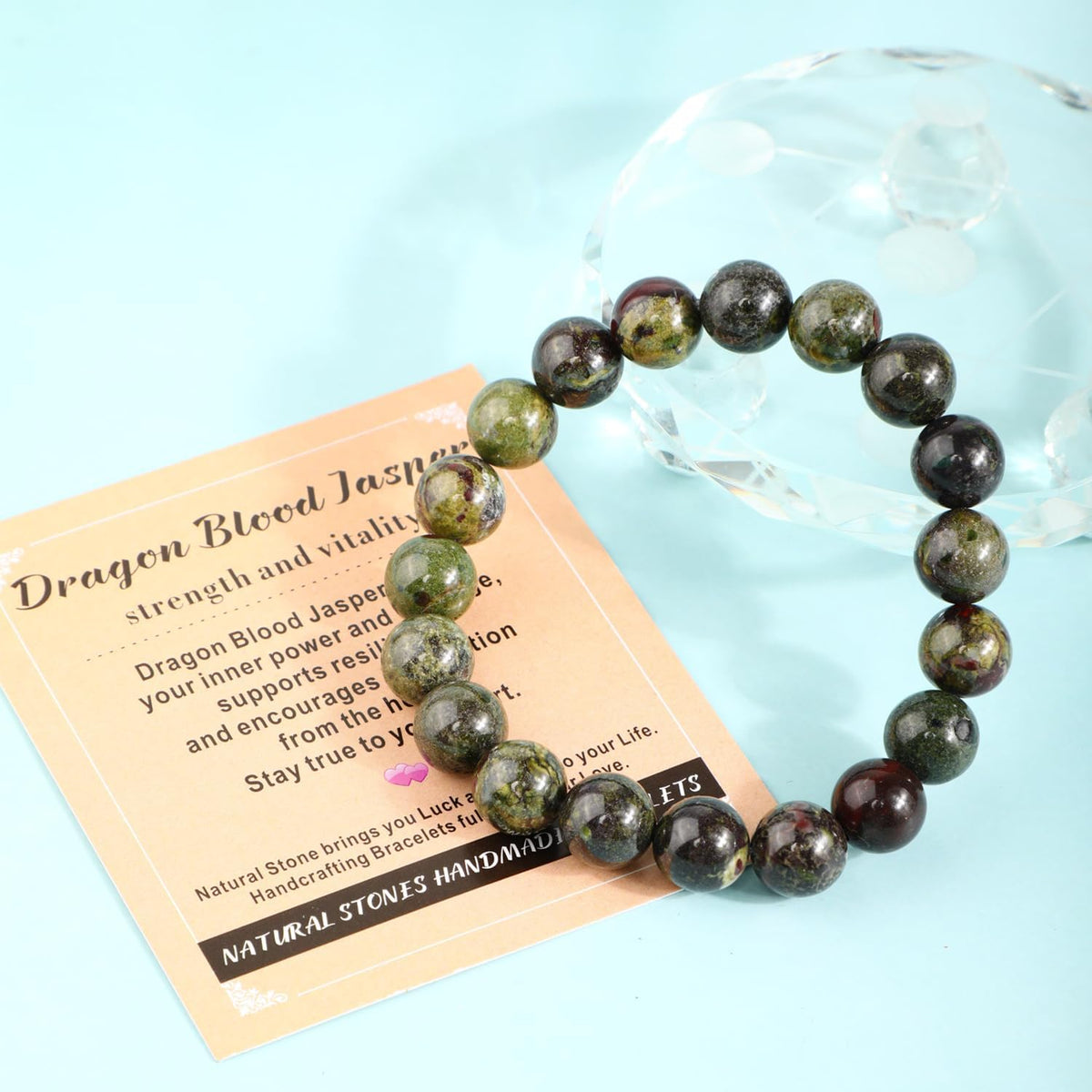 4mm Dragon Blood Jasper Stretch Bracelet - photo 2