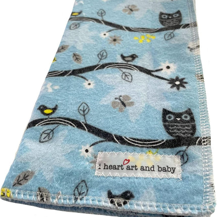Infant Burping Cloth, Burp Cloths for Baby Boy or Girl, Soft and Absorbent - Cotton Reusable Spit Up Rags, XLarge, 1 Count (Owls)