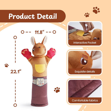 Cat Wrestling Glove, 22 inch Karate Kitty Puppet with 5 Catnip Pouches & 3 Layer Resistant Protection, Interactive Cat Puppet Wrestler with Treat Pocket for Boredom Relief & Mental Stimulation