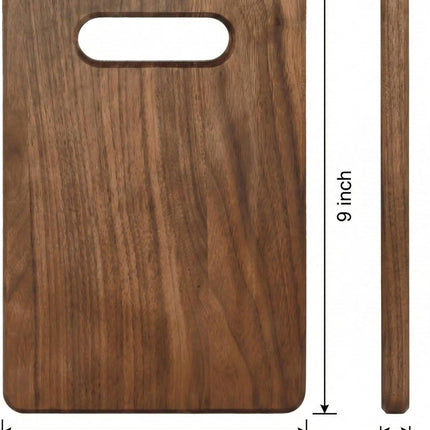 Handcrafted Walnut Wood Cutting Board with Built-In Handle – Premium U.S.A. Made Hardwood, Multiple Sizes – Thick Dark Walnut Chopping Block for Kitchen Prep & Serving (Small)
