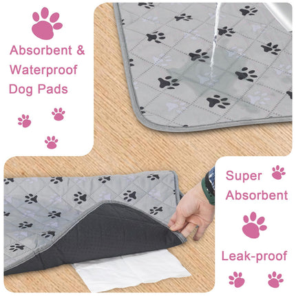 2 Pack 36"x 41" Waterproof Non Slip Wee pad，Reusable Washable Pee Pads for Dogs，Absorbent and Leakproof Training Mats for Potty, Bed, Sofa, Potty Training