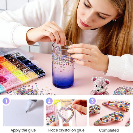 Bedazzler Kit with Rhinestones, Colorful DIY Resin Rhinestone Kit for Bedazzling, Resin Jelly Rhinestones for Bedazzling Kit for Diamond Art Bedazzled Nail Art Crafting Makeup (24000)