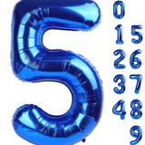 Number Balloons 5 Balloon Blue Birthday Decorations for Men Party, 40 Inch