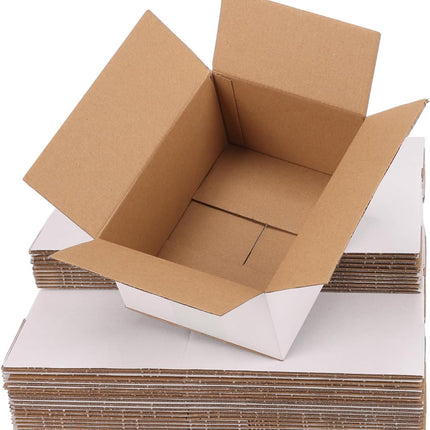 8x6x4 inch Shipping Boxes White Set of 30, Inner Size 7.9x5.9x3.9 inch Corrugated Cardboard Boxes for Packaging Small Business or Wrapping Gift