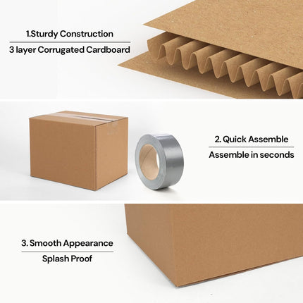 Rempry 30 Pack 8x6x6 Shipping Boxes Brown, Small Corrugated Cardboard Box for Mailing, Packaging Small Business, Kraft Mailer Gift Boxes