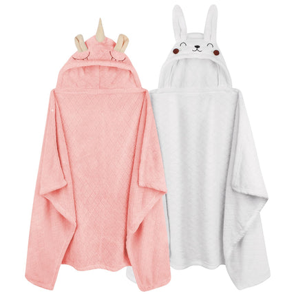 Toddler Bath Towel Hooded Kids Towels Baby Bath Towels for Boy Girl 0-5 Year, 2-Pack Thick Absorbent Toddler Towels with Hood Kids Bath Towel, Large 50''x32'' Baby Hooded Towel for Kids