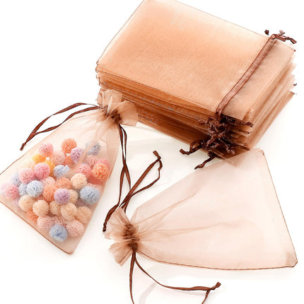 100PCS Sheer Organza Bags, White Wedding Favor Bags with Drawstring, 4x4.72 Jewelry Gift Bags for Party, Jewelry, Christmas, Mother's Day, Festival, Bathroom Soaps, Makeup Organza Favor Bags