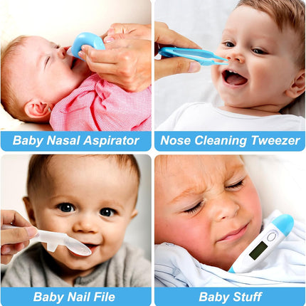 Baby Grooming Kit, Infant Safety Care Set with Hair Brush Comb Nail Clipper Nasal Aspirator,Baby Essentials Kit for Newborn Girls Boys