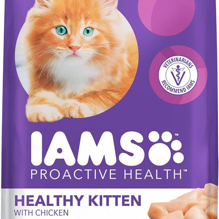 IAMS Proactive Health Kitten Dry Cat Food, Healthy Kitten Food Dry Recipe with Real Chicken in Every Bite, 3.5 Lb. Bag
