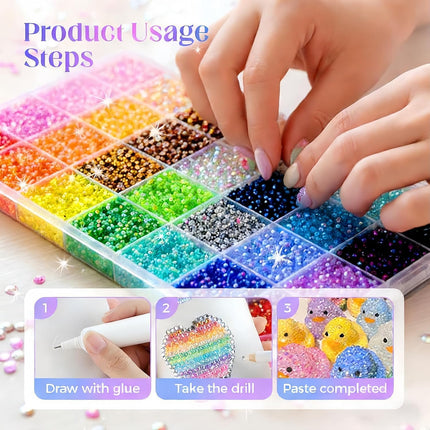Bedazzler Kit with Rhinestones, Colorful DIY Resin Rhinestone Kit for Bedazzling, Resin Jelly Rhinestones for Bedazzling Kit for Diamond Art Bedazzled Nail Art Crafting Makeup (24000)
