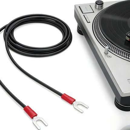 Turntable Ground Wire 3.3ft - Universal Grounding Cable for Record Player Technics Phono Anti-Hum with Spade Lug Terminals 18AWG