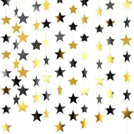 130 ft Star Garland Banner Decor, Gold