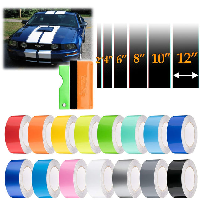 Free Tool Kit 10" Wide 20FT Long Gloss Glossy White Racing Stripes Vinyl