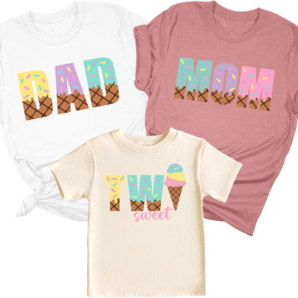 Matching Ice Cream Shirt for Birthday Family Shirts for Mom Dad Kids Birthday Gifts for Ice Cream Lovers First Mothers Days