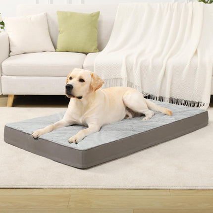 Cama ortopédica para perros grandes con forro impermeable, gris, 35x22