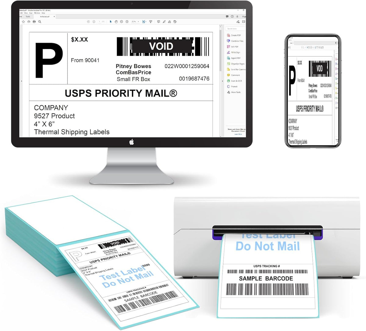 Fanfold 4 x 6 Direct Thermal Labels White Perforated Shipping Labels - photo 5