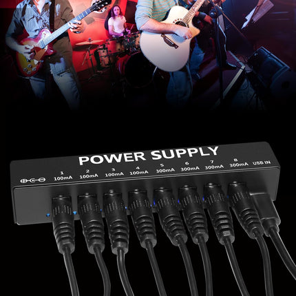 Guitar Pedal Power Supply for Effect Pedal, 8 Isolated DC Output for 9V Pedal, Super Mini