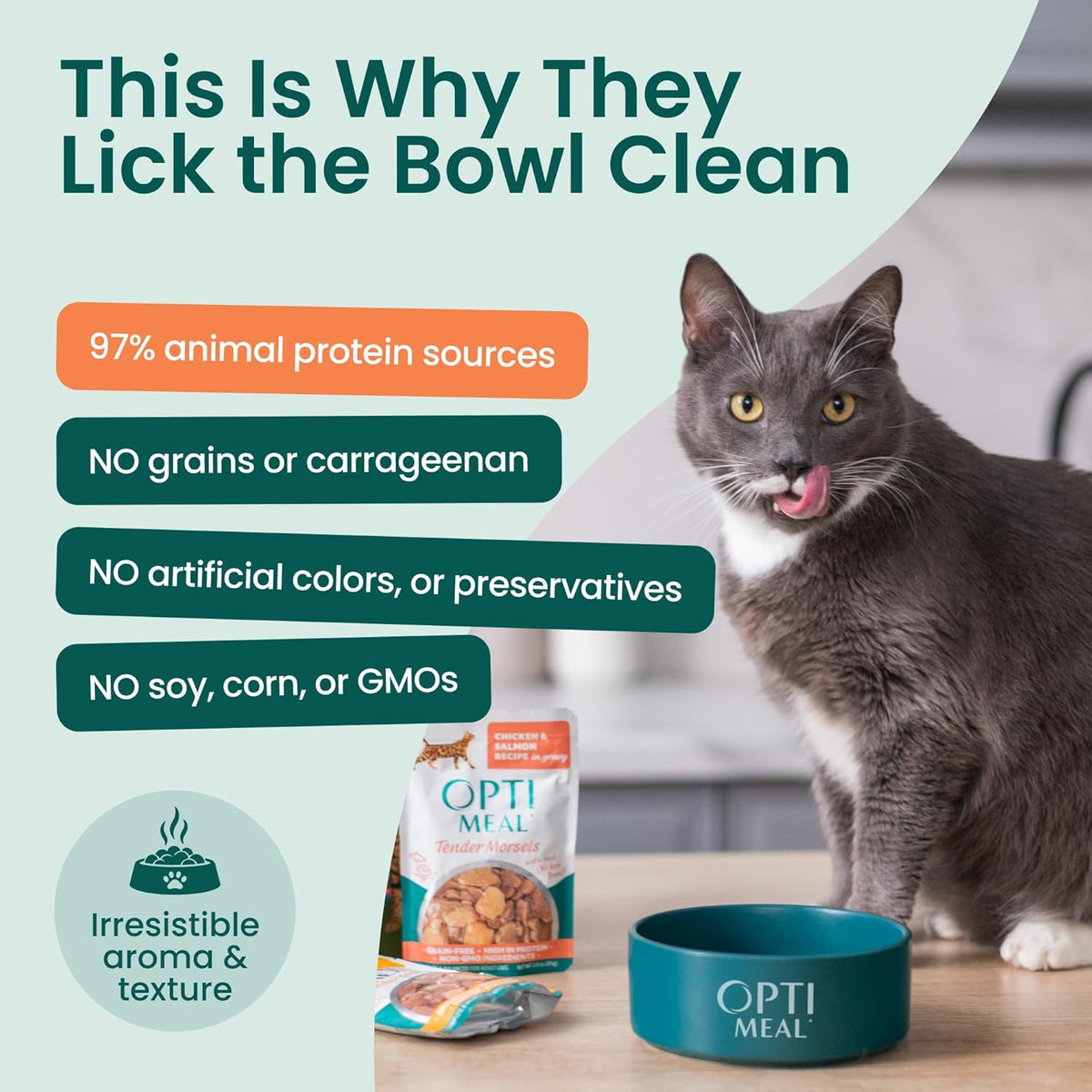 Wet Cat Food Variety Pack - Grain Free Tender Morsels, 3 oz Pouches, Pack of 12 - photo 5