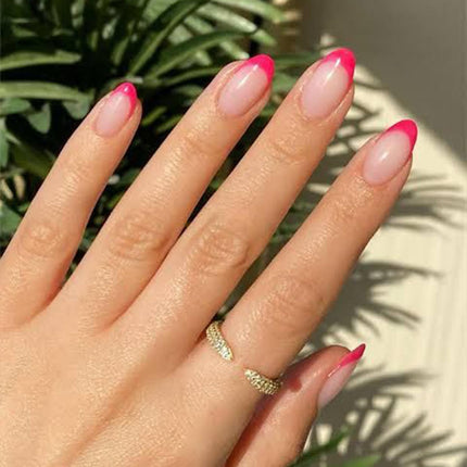 Dark Red Short Fall Press On Nails, Oval Fake Nails