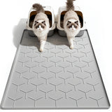 Tapete de silicona para arena de gato grande 40" X 28", fácil de limpiar, gris