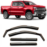 in-Channel Extra Durable Rain Guards for Chevy Silverado/GMC Sierra 1500 2019-2026 Crew Cab,Window Deflectors,Vent Visors,4pcs - 220089