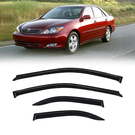Window Visor for Jeep Cherokee 1984-2001 (Excludes Limited Model), Out-Channel Rain Guards Shields Vent Deflector Shade Wind Dark Smoke, Tape-On Outside-Mount, 4PCS