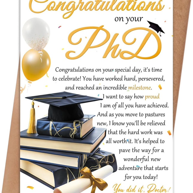 PhD Graduation Card, Congratulations Cards for Doctoral Student