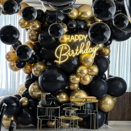Kit de arco de globos negro mate de 134Pcs, kit de guirnalda de globos de látex