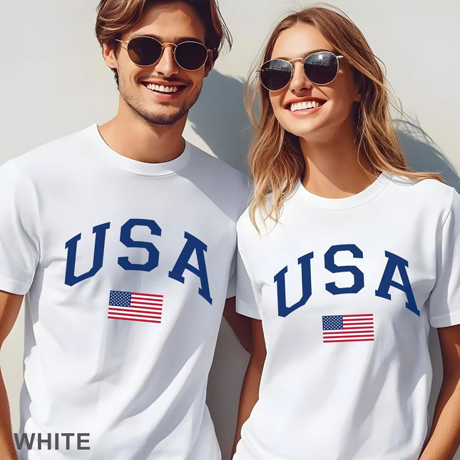 SourceToHome FuenteACasa USA Patriotic Graphic T Shirt Independence Day American Flag July Fourth — Home & Lifestyle