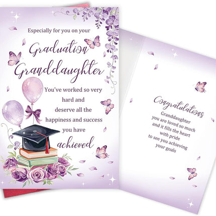 Granddaughter Graduation Card, Heartfelt Congratulations Graduation Card from Grandma and Grandpa, High School, College & University Grad Gift for Granddaughter