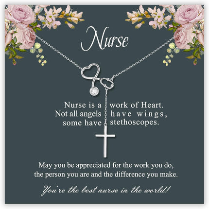 SmileBelle Nurse Graduation Gift for Women, Nurse Week Necklace Appreciation Practitioner Gifts for Nurses Female, Preceptor Gifts Nursing School Medical Assistant Jewelry for New Nurses Accessories