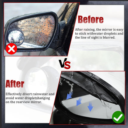 2PC Side Mirror Visor Rain Guards,Car Rear View Mirror Rain Cover,Silicone Rain Shield,Mirror Cover Rubber Visor Guard(Solid-Black,2Pack)