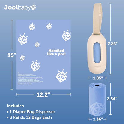 Disposable Diaper Bag Dispenser in Oatmeal with 3 Lavender-Scented Refill Rolls - photo 3