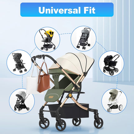 4 Pack Premium Non-Slip Stroller Hooks, Adjustable Carabiner Clips, Multifunctional Baby Stroller Accessories for Diaper Bags/Purses, Universal Fit for Strollers, Bikes, Wheelchairs & Walkers