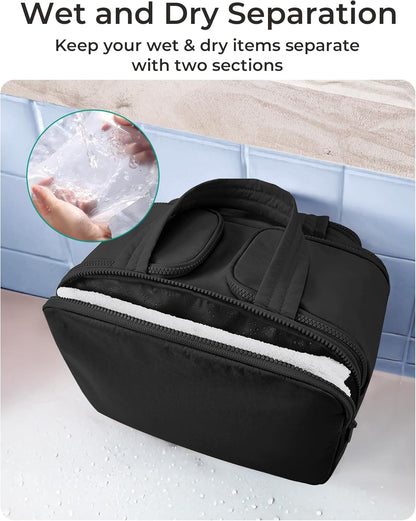 Lightweight Large Wide-Open Travel Toiletry Bag in Black - photo 4