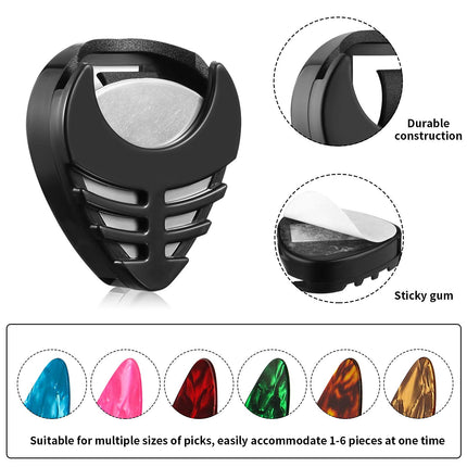 6 Pieces Adhesive Guitar Pick Holder for Acoustic Guitar