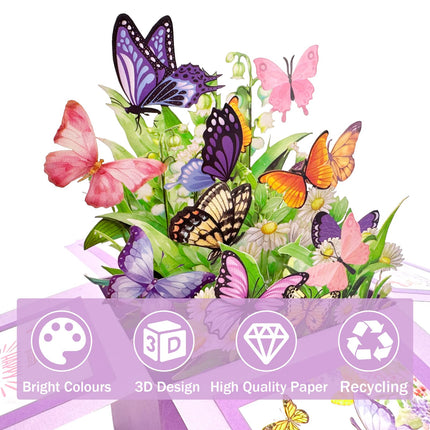 Birthday Cards for Women, Butterfly Pop Up Card Box